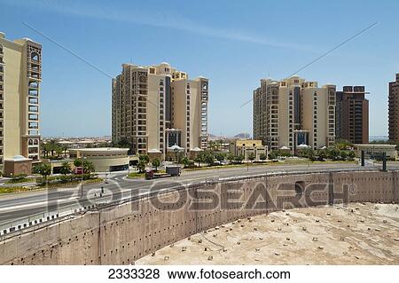 Stock Photo - Abandoned Construction, The Palm; Jumeirah, Dubai, United Arab Emirates. Fotosearch