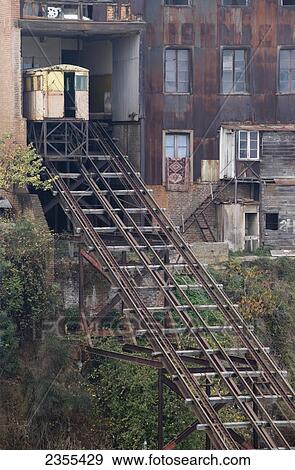 Stock Photo - Abandoned Funicular Elevator; Valparaiso, Chile. Fotosearch