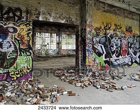 Abandoned industrial building covered in graffiti; Montreal, Quebec, Canada View Large Photo Image Picture - Abandoned industrial building covered in graffiti; Montreal, Quebec, Canada. Fotosearch