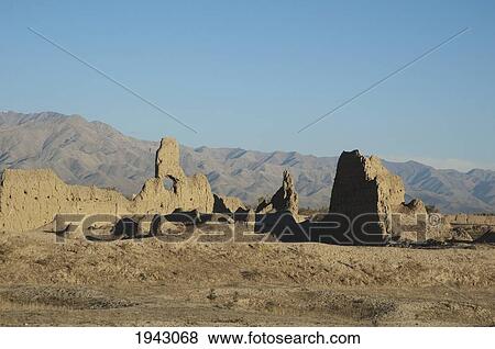 Stock Photo - Abandoned Mud Houses Along The Kabul To Charikar Road, Parwan Province, Afghanistan. Fotosearch