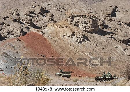 Stock Photo - Abandoned Soviet Tanks In Shekh Ali, Parwan Province, Afghanistan. Fotosearch