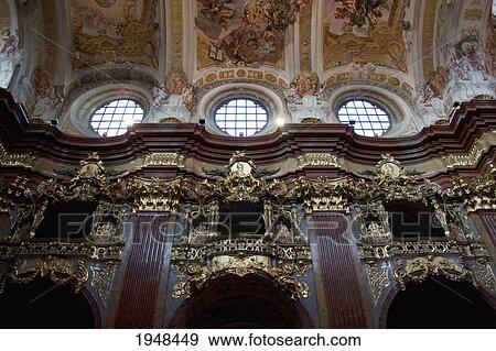 Stock Photo - Abbey Church of Stift Melk Benedictine Monastery, Lower Austria, Austria. Fotosearch