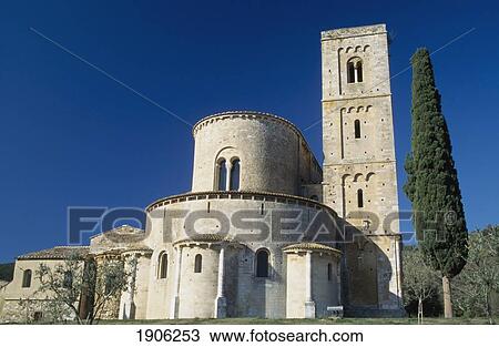 Stock Image - Abbey Of S. Antimo. Montalcino, Italy.. Fotosearch