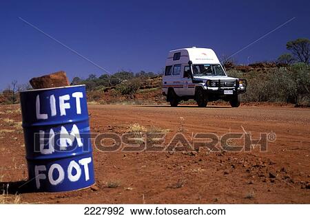 Aboriginal Road Sign 'lift Um Foot' With Brits: Australia 4X4. View Large Photo Image Stock Image - Aboriginal Road Sign 'lift Um Foot' With Brits: Australia 4X4.. Fotosearch