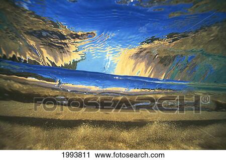 Stock Image - Abstract Underwater View Of Waves And Surf.. Fotosearch