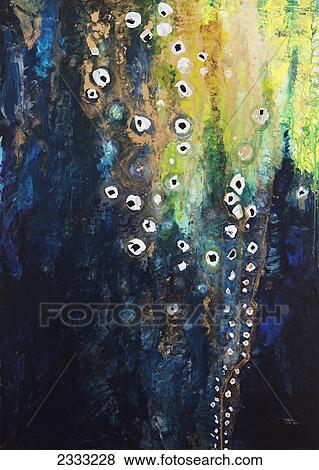 Stock Photo - Abstract watercolor painting; Hawaii, United States of America. Fotosearch