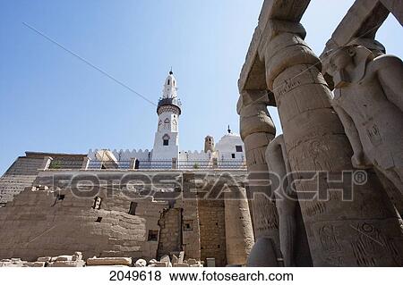 Abu Al-Haggag Mosque In The Temple Of Luxor, Luxor, Qina, Egypt View Large Photo Image Stock Photo - Abu Al-Haggag Mosque In The Temple Of Luxor, Luxor, Qina, Egypt. Fotosearch