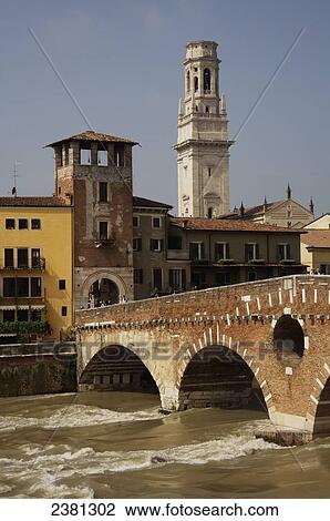 Adige River; Verona, Italy View Large Photo Image Stock Image - Adige River; Verona, Italy. Fotosearch