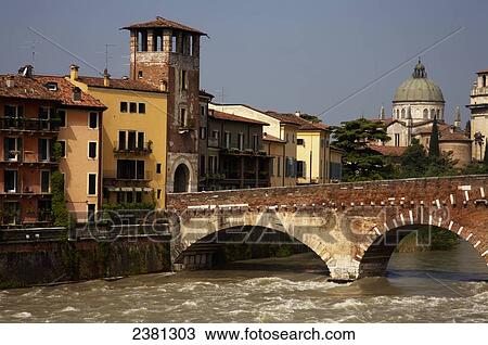 Adige River; Verona, Italy View Large Photo Image Stock Image - Adige River; Verona, Italy. Fotosearch