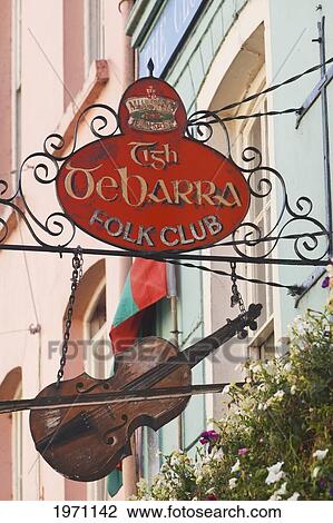 Advertising Sign Outside De Barra's Pub; Clonakilty County Cork Ireland View Large Photo Image Stock Image - Advertising Sign Outside De Barra's Pub; Clonakilty County Cork Ireland. Fotosearch