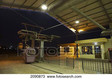 Stock Image - Aerial Trams In The Minaret Park, Erbil, Iraqi Kurdistan, Iraq. Fotosearch