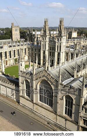 Stock Photo - Aerial View Of All Soul's College. Fotosearch