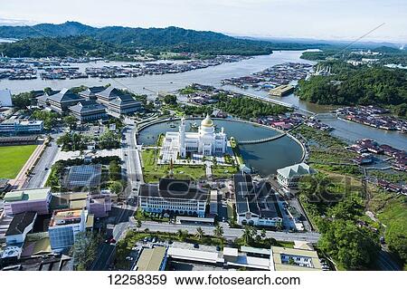 Aerial view of Bandar Seri Begawan, the capital of Brunei; Bandar Seri Begawan, Brunei View Large Photo Image Stock Photo - Aerial view of Bandar Seri Begawan, the capital of Brunei; Bandar Seri Begawan, Brunei. Fotosearch