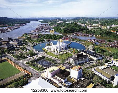 Aerial view of Bandar Seri Begawan, the capital of Brunei; Bandar Seri Begawan, Brunei View Large Photo Image Stock Photograph - Aerial view of Bandar Seri Begawan, the capital of Brunei; Bandar Seri Begawan, Brunei. Fotosearch