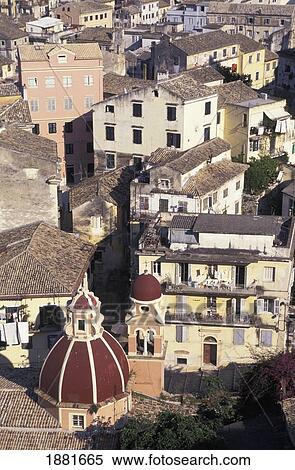 Aerial View Of Buildings In Corfu View Large Photo Image Stock Photography - Aerial View Of Buildings In Corfu. Fotosearch