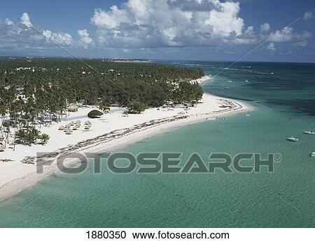 Stock Image - Aerial View Of Caribbean Beach. Fotosearch