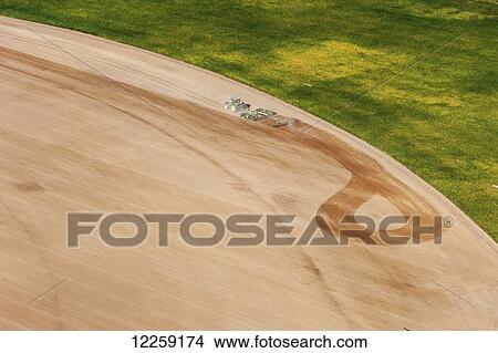 Picture - Aerial view of farmer discing a field; Ridgley, Maryland, United States of America. Fotosearch
