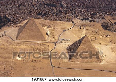 Aerial View Of Great Cheops & Chaphren Pyramids, Giza, Egypt; Giza, Egypt View Large Photo Image Stock Photo - Aerial View Of Great Cheops & Chaphren Pyramids, Giza, Egypt; Giza, Egypt. Fotosearch