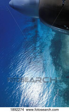 Picture - Aerial View Of Indian Ocean From Norman Islander Plane. Fotosearch