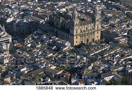 Aerial View Of Jaen And Cathedral View Large Photo Image Stock Photo - Aerial View Of Jaen And Cathedral. Fotosearch