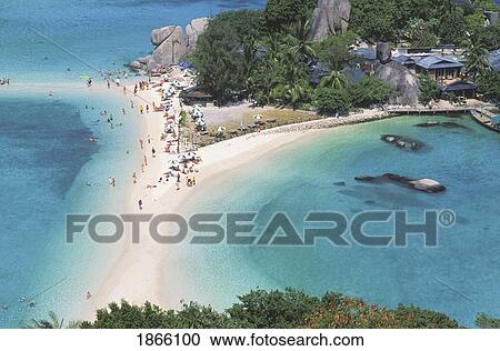 Stock Image - Aerial View Of Koh Nang Yuan Islands Off Koh Tao, Thailand. Fotosearch