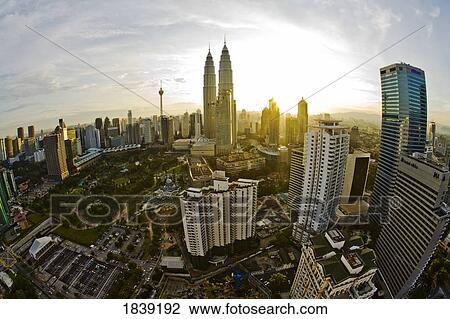 Aerial View Of Kuala Lumpur At Dawn; Sabah, Malaysian Borneo, Malaysia View Large Photo Image Stock Image - Aerial View Of Kuala Lumpur At Dawn; Sabah, Malaysian Borneo, Malaysia. Fotosearch
