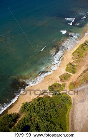 Stock Photo - Aerial view of Maalaea Bay; Maui, Hawaii, United States of America. Fotosearch