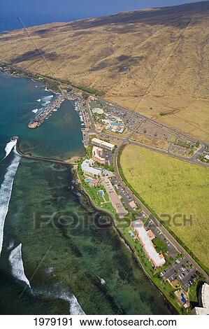 Aerial view of Maalaea condos, harbor, shops and Maui Ocean Center; Maui, Hawaii, United States of America View Large Photo Image Stock Image - Aerial view of Maalaea condos, harbor, shops and Maui Ocean Center; Maui, Hawaii, United States of America. Fotosearch