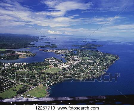 Stock Photo - Aerial view of Madang; Madang, Papua New Guinea. Fotosearch