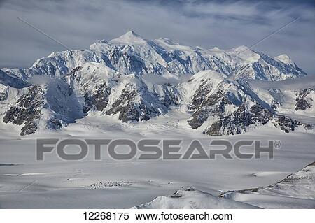 Stock Photography - Aerial view of Mount Logan in Kluane National Park; Yukon, Canada. Fotosearch