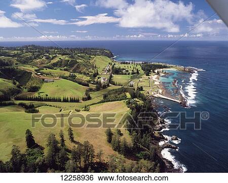 Aerial view of Norfolk Island's historic precinct; Norfolk Island View Large Photo Image Stock Photograph - Aerial view of Norfolk Island's historic precinct; Norfolk Island. Fotosearch