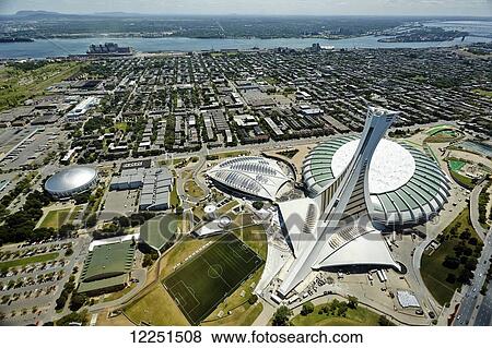Aerial view of Olympic Stadium; Montreal, Quebec, Canada View Large Photo Image Stock Photo - Aerial view of Olympic Stadium; Montreal, Quebec, Canada. Fotosearch