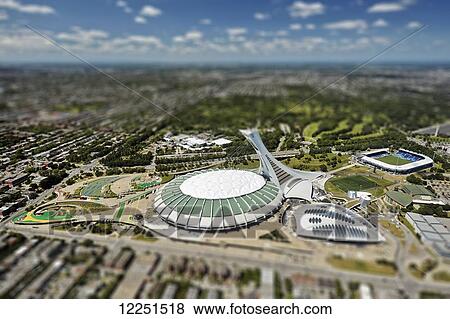 Aerial view of Olympic Stadium; Montreal, Quebec, Canada View Large Photo Image Stock Photo - Aerial view of Olympic Stadium; Montreal, Quebec, Canada. Fotosearch
