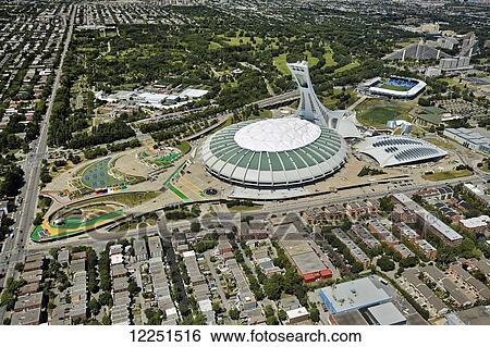 Aerial view of Olympic Stadium; Montreal, Quebec, Canada View Large Photo Image Stock Photograph - Aerial view of Olympic Stadium; Montreal, Quebec, Canada. Fotosearch