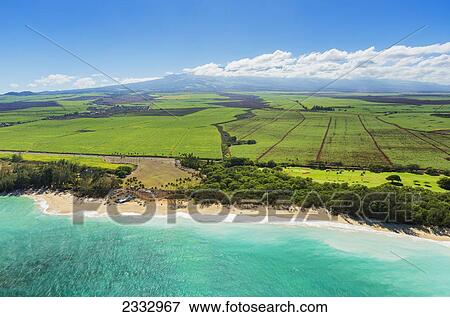 Aerial view of Paia and Kuau towns, and Haleakala in background; Maui, Hawaii, United States of America View Large Photo Image Stock Photo - Aerial view of Paia and Kuau towns, and Haleakala in background; Maui, Hawaii, United States of America. Fotosearch