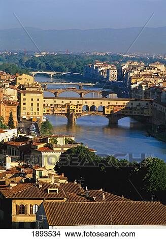 Aerial View Of Ponte Vecchio Bridge View Large Photo Image Picture - Aerial View Of Ponte Vecchio Bridge. Fotosearch