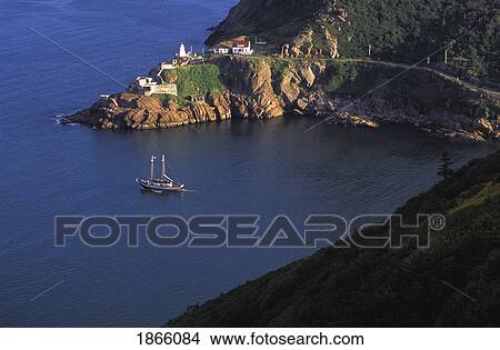 Aerial View Of Ship Exiting St. John's Harbour, St. John's, Newfoundland, Canada View Large Photo Image Picture - Aerial View Of Ship Exiting St. John's Harbour, St. John's, Newfoundland, Canada. Fotosearch