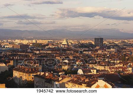 Stock Image - Aerial view of Sofia, Bulgaria. Fotosearch