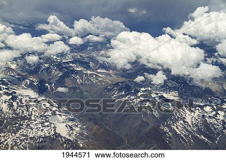Stock Image - Aerial View Of The Andes Mountains Between Argentina And Chile. Fotosearch
