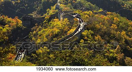 Aerial View Of The Mutianyu Section Of The Great Wall Of China; Beijing, China View Large Photo Image Stock Image - Aerial View Of The Mutianyu Section Of The Great Wall Of China; Beijing, China. Fotosearch