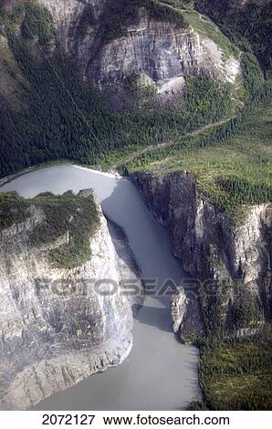 Stock Photo - Aerial View Of The Nahanni River Valley, Northwest Territories. Fotosearch