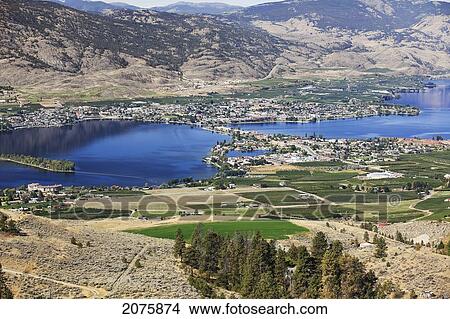 Aerial View Of Town In Okanagan Valley; Osoyoos British Columbia Canada View Large Photo Image Picture - Aerial View Of Town In Okanagan Valley; Osoyoos British Columbia Canada. Fotosearch
