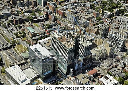 Stock Photography - Aerial view of University of Montreal Hospital Centre; Montreal, Quebec, Canada. Fotosearch