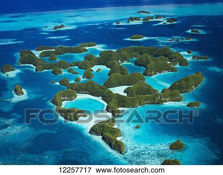 Aerial view of world heritage listed Palau Islands; Micronesia View Large Photo Image Stock Photo - Aerial view of world heritage listed Palau Islands; Micronesia. Fotosearch