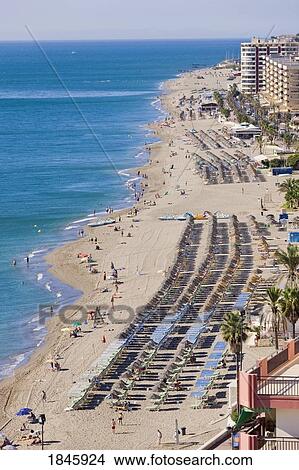 Picture - Aerial View Over Santa Amalia Beach; Fuengirola, Malaga Province, Costa Del Sol, Spain. Fotosearch