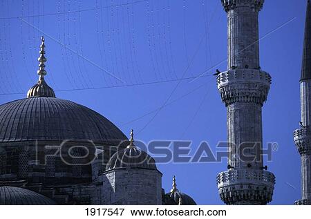Affixing Lights To The Blue Mosque View Large Photo Image Stock Photo - Affixing Lights To The Blue Mosque. Fotosearch