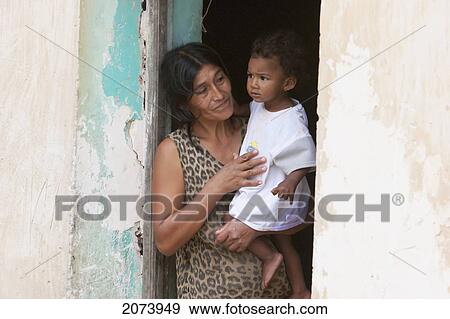 Stock Photo - Afro-Bolivian Woman And Girl, Coroico, La Paz Department, Bolivia. Fotosearch