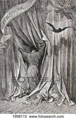 After A Drawing By Gustave Dore For Edgar Allan Poe's Poem The Raven. From Life And Reminiscences Of Gustave Dore, Published 1885. View Large Photo Image Stock Photography - After A Drawing By Gustave Dore For Edgar Allan Poe's Poem The Raven. From Life And Reminiscences Of Gustave Dore, Published 1885.. Fotosearch