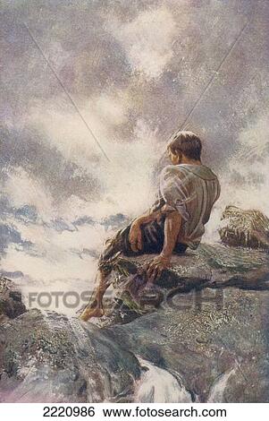 After Being Shipwrecked Robinson Crusoe Reaches An Island Shore. I Was Now Landed And Safe On Shore. Colour Illustration From Robinson Crusoe By Daniel Defoe, Published C. 1911. View Large Photo Image Stock Photograph - After Being Shipwrecked Robinson Crusoe Reaches An Island Shore. I Was Now Landed And Safe On Shore. Colour Illustration From Robinson Crusoe By Daniel Defoe, Published C. 1911.. Fotosearch