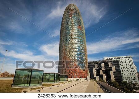 Agbar Tower in Les Glories; Barcelona, Catalonia, Spain View Large Photo Image Stock Image - Agbar Tower in Les Glories; Barcelona, Catalonia, Spain. Fotosearch